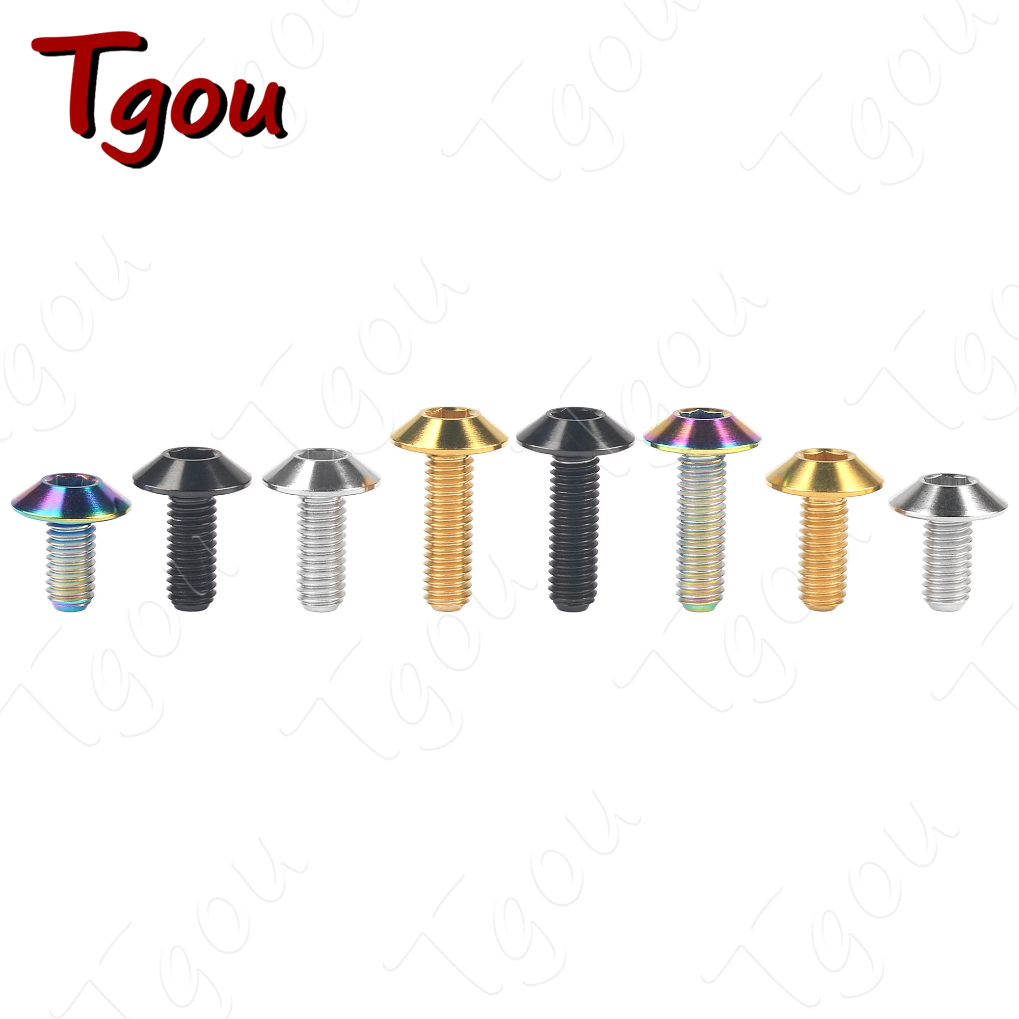 Tgou Titanium Bolt M6x12/15/20/25/30/35mm Button Allen Hex Head&Torx Head Screws for Motorcycle Bicycle 1pcs