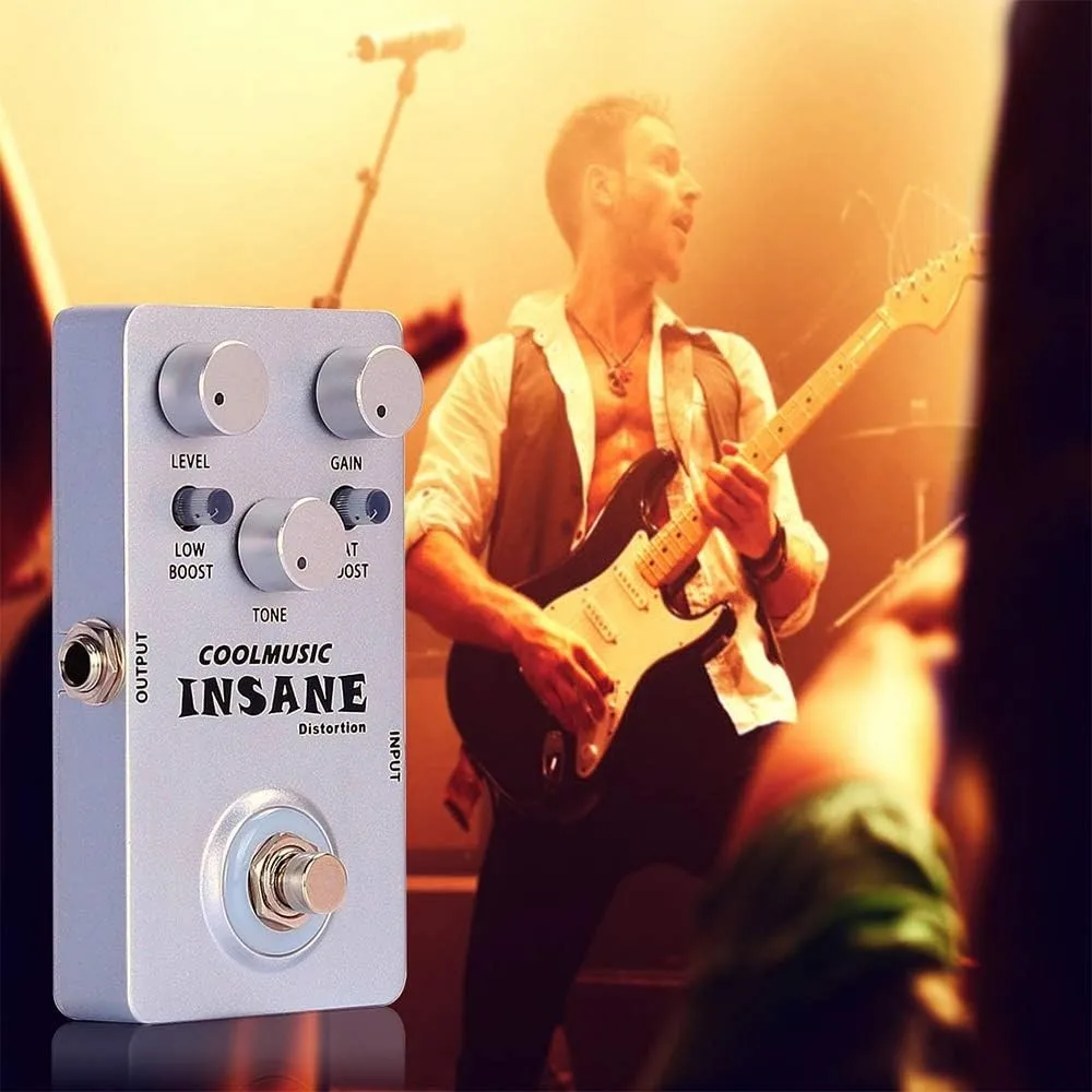 COOLMUSIC C-DI01 Analog Insane Distortion Guitar Bass Distortion Pedal