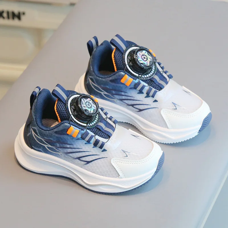 

Children Spring Casual Soft-soled Shoes Autumn Children Running Shoes Neutral Mesh Rotating Buttons Sport Shoes KidsGradient