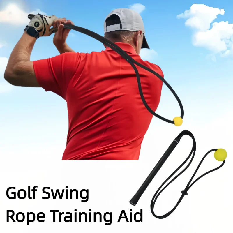 

Golf Swing Trainer - Posture Corrector Rope Aid with EVA Ball Exercise Equipment for Practice & Fitness Assistance Work