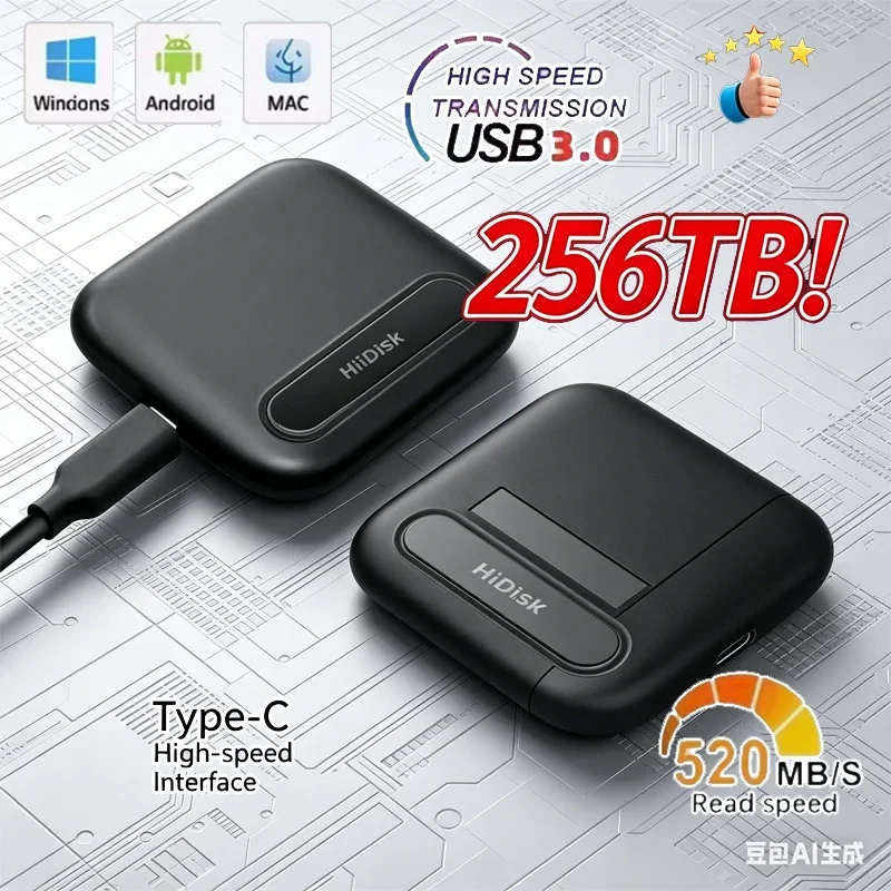 

Внешний портативный SSD-накопитель для ноутбуков и ПК, 2 ТБ, USB 3.1, твердотельный накопитель, устройство хранения данных