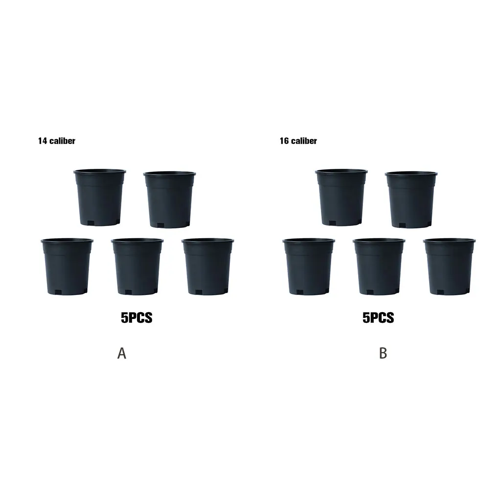 

5piece Green Plant Pots – Deep And Straight Tube Shape For Optimal Plant Growth And Drainage Holes Are Designed 16caliber