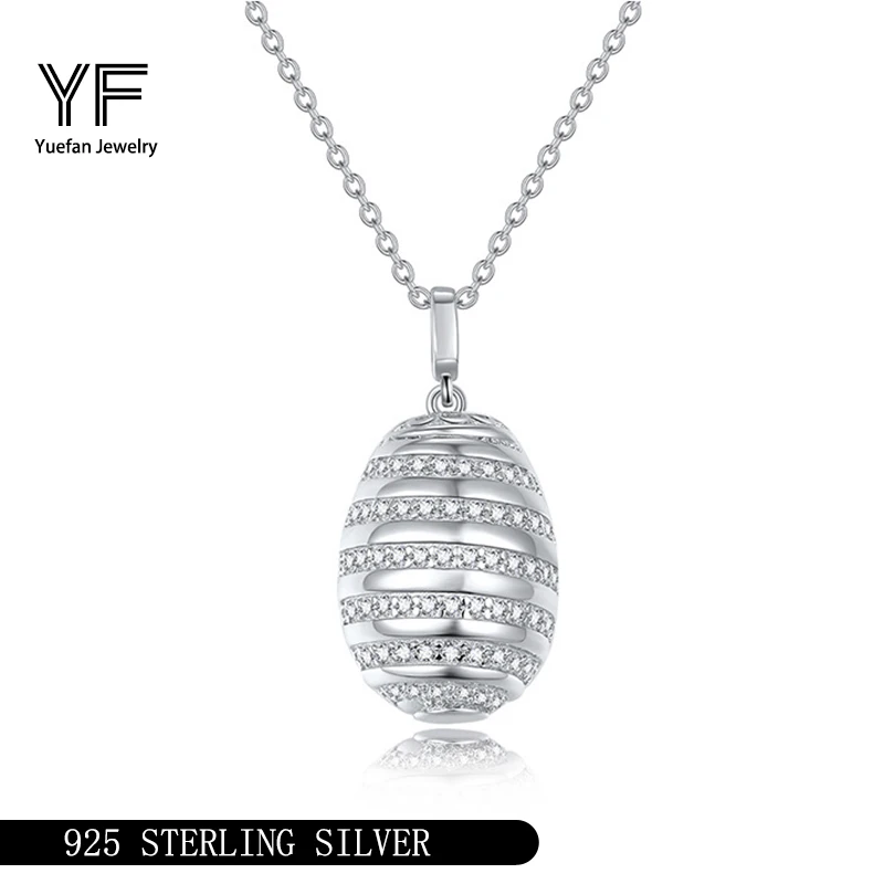 

S925 Silver Moissanite Egg filigree Pendants Certified Hip Hop Style Jewelry Personalized rings Valentine's Day Gift