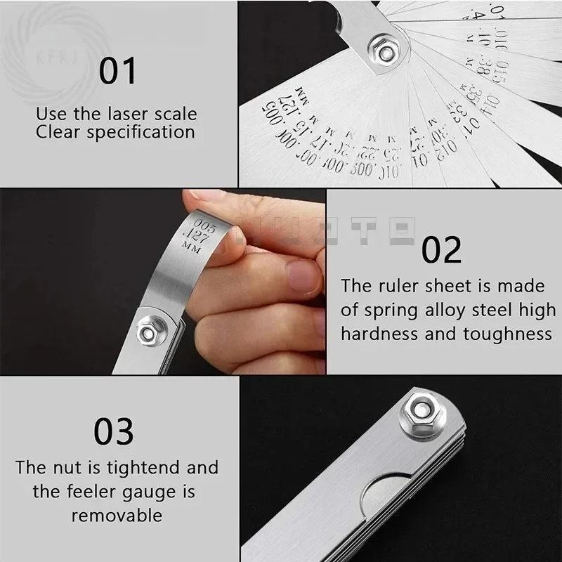 

For Motorcycle Engine Valve Screw Adjusting Spanner Tool Valve Clearance Adjustment Tools + Feeler Gauge 0.005 - 0.020 Inch