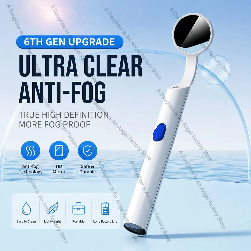 LED Dental Oral Inspection Mirror with Light, Anti-Fog Magnifying Intraoral