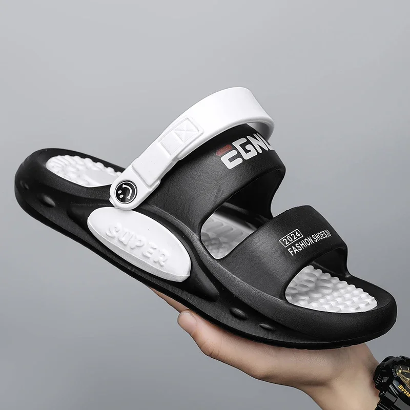 

2025 Summer Men's Massage Slippers Outdoor Sandals Beach Comfortable Soft Slides Indoor Casual Shoes Men Sandals Big Size 47 48
