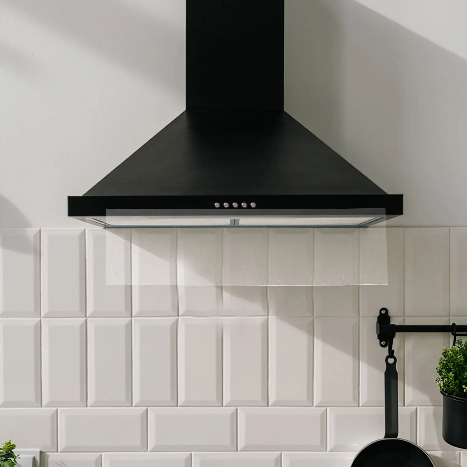 

Kitchen Hood Smoke Baffle Pvc Ventilation Shield Oil Control Plate Full Coverage Smoke Collection Range Hood Filter Baffle