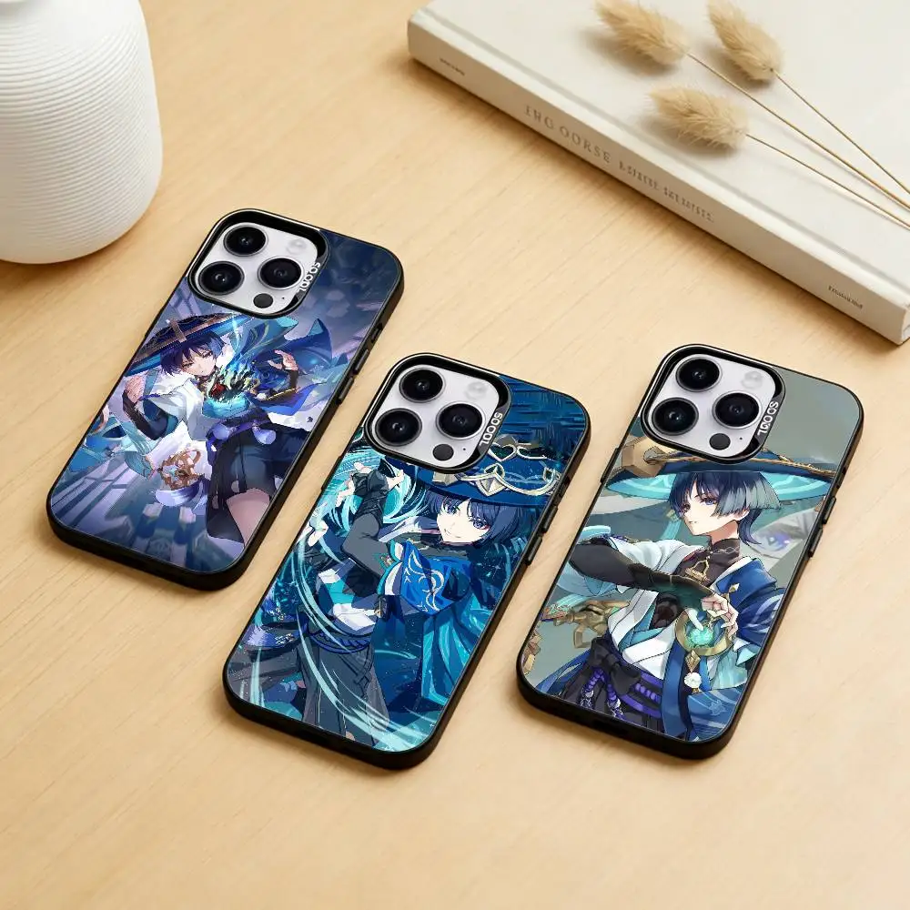 

S-Scaramouche Genshin Impact Phone Case For iPhone 17,16,15,14,13,12,11,Pro Max,Plus Candy Silver Cover