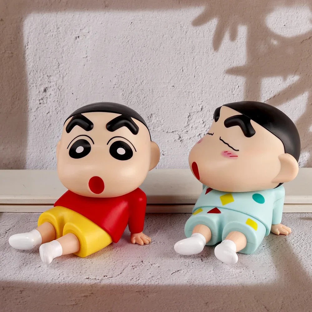 Crayon Shin-Chan Phone Holder Kawaii Anime Desktop Ornaments Cartoon Watching TV Phone Support Cute Doll Decorations toy Gifts