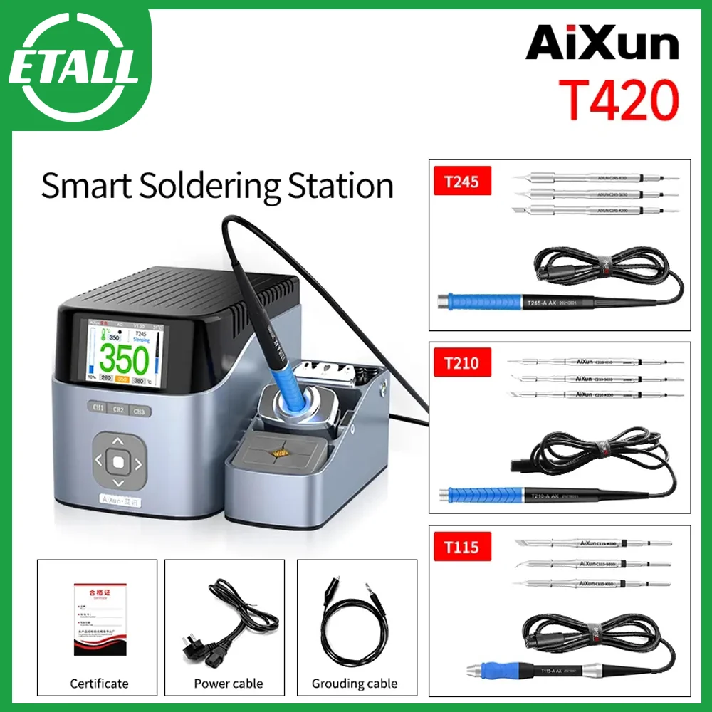 

JCID Aixun T420 Soldering Station T245/T210/T115 Single Station Welding Rework Station For Cell-Phone PCB SMD IC Repair Solder