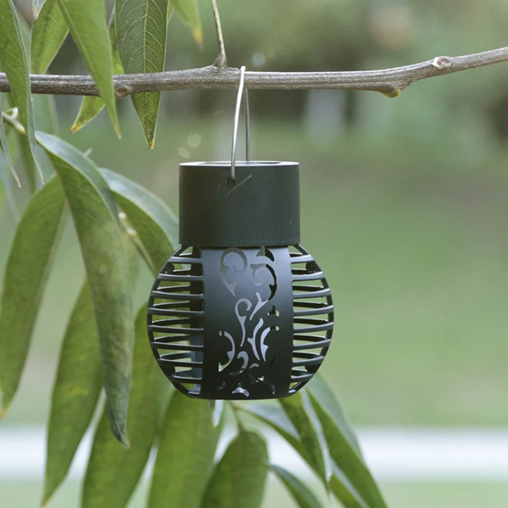 

LED Solar Simulation Flame Light Waterproof Hollow Ball Flame Decorative Light Plastic Hanging Intelligent Control for Courtyard