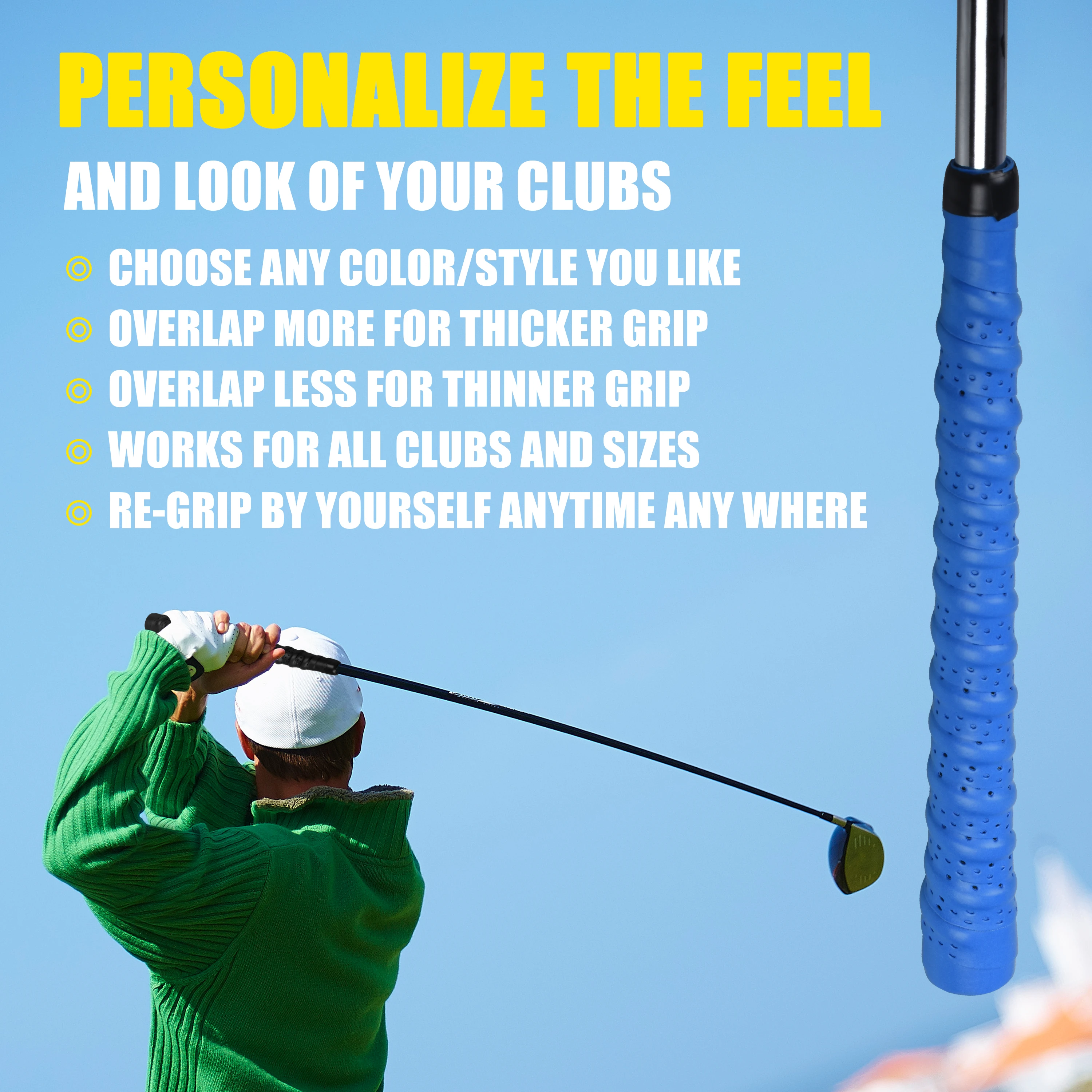 Лента для захвата гольфа Стабильность качелей Влагопоглощающая удобная противоскользящая лента для захвата