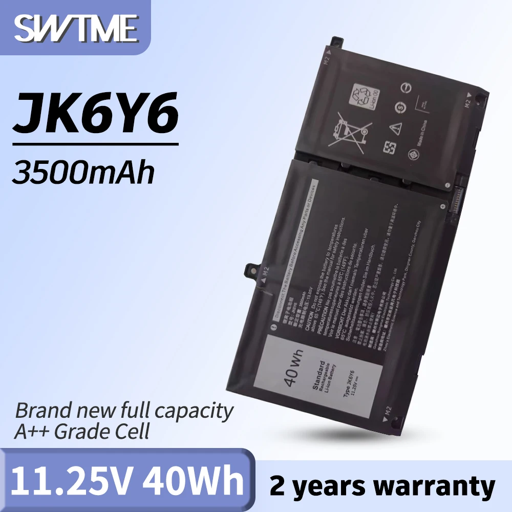 JK6Y6 Battery for Dell Inspiron 5300 5301 5401 5402 5509 5400 5406 7405 7300 7306 7500 Latitude 3410 3510 Vostro 5301 5401 5501