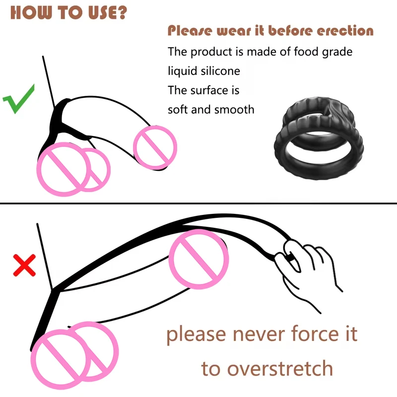 Semen Lock Ring Penis Enlargement Cock Ring Black Liquid Silicone Lock Ring Mens Delayed Ejaculation Sex Toy For Men Adult Toy view 4