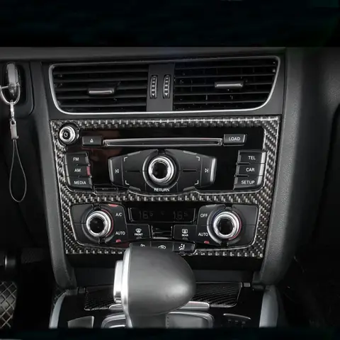 아우디 A4 S4 RS4 B8 8K A5 S5 8T 자동차 인테리어 액세서리 중앙 제어 CD 패널 장식 트림 탄소 섬유 스티커 커버