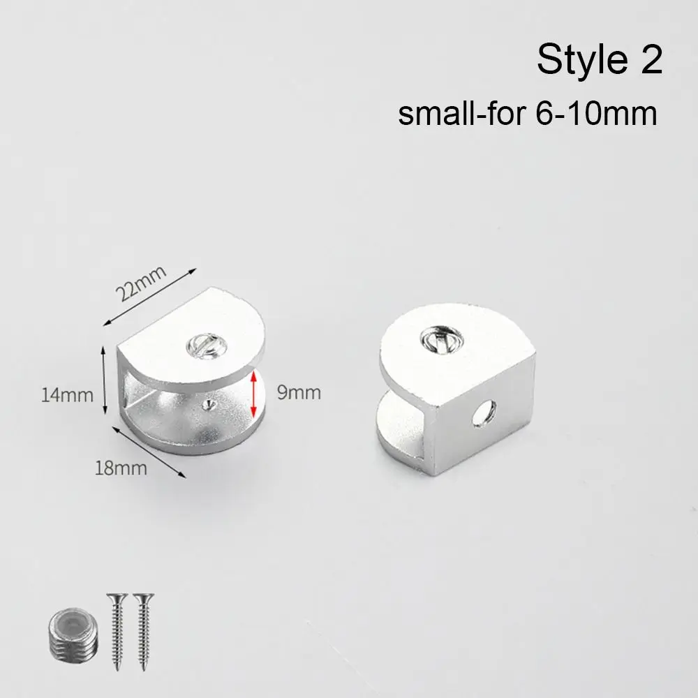 Zinc Alloy Panel Bracket Glass Clamp Shelves Clips Shelf Holder Support Shelf Holder Clip Furniture Hardware For 6-12mm