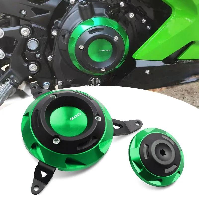 

Motorcycle CNC Engine Protective Cover Fairing Guard Sliders Crash Pad For Ninja500 Z500 ninja 500 2024 2025