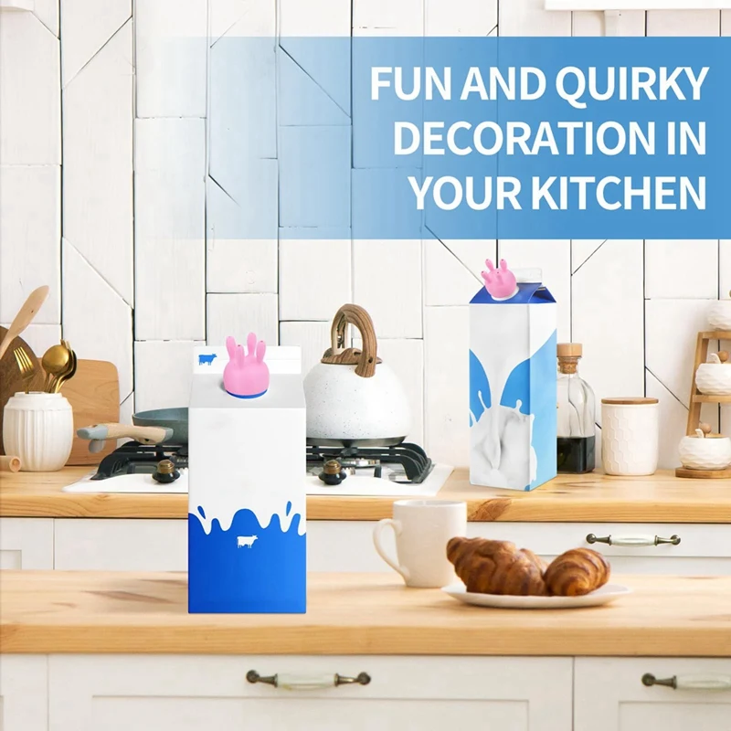 غطاء كرتوني لحليب صدر البقر مقاوم للانسكاب، فم صب الحليب المعبأ، وإكسسوارات المطبخ المثيرة للاهتمام