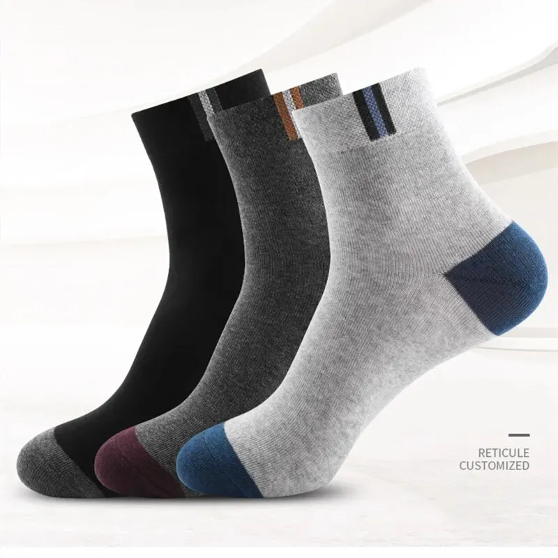 Chaussettes mi-mollet en coton pour hommes, confortables, affaires, loisirs, colorées, style sport, classiques, 20 paires