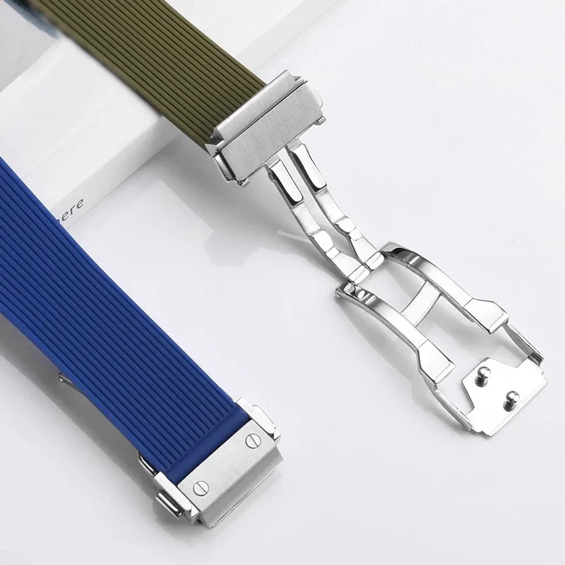 Soft Silicone Watch Strap for Bell & Ross INSTRUEMENTS Series BRX5R BR05 BR-05 Rubber Bracelet BR Sports Watch Band 25-12mm