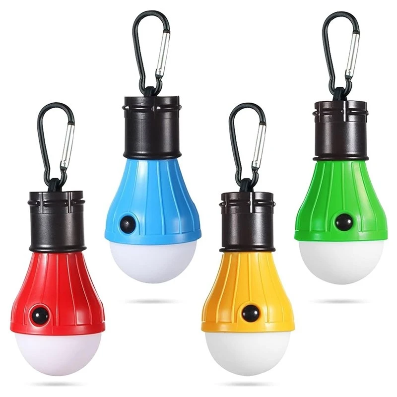 2026 New 4 Pack Multicolor LED Tent Lamp Emergency Lights With Hook Bulb Lantern Equipment For Camping Hiking Backpacking