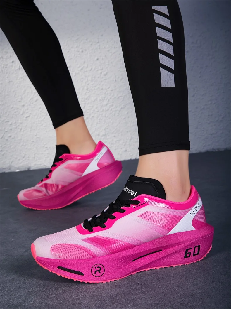 Marathon-Laufschuhe für Herren, Athletische Spezialität mit Carbonplatte, Trend-Sneakers, Leichte Atmungsaktive Sportschuhe für Damen – Detail 6