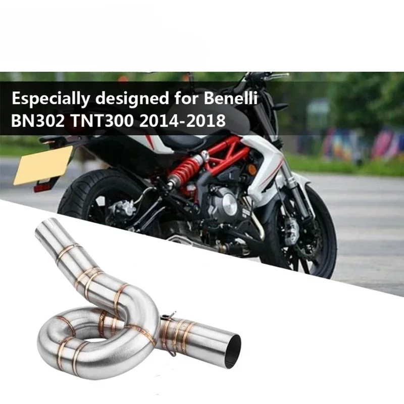 

,Motorcycle Exhaust System Slip On Middle Pipe For For Benelli 300 BJ300 GS BN302 TNT300 2014 2015 2016 2017 2018