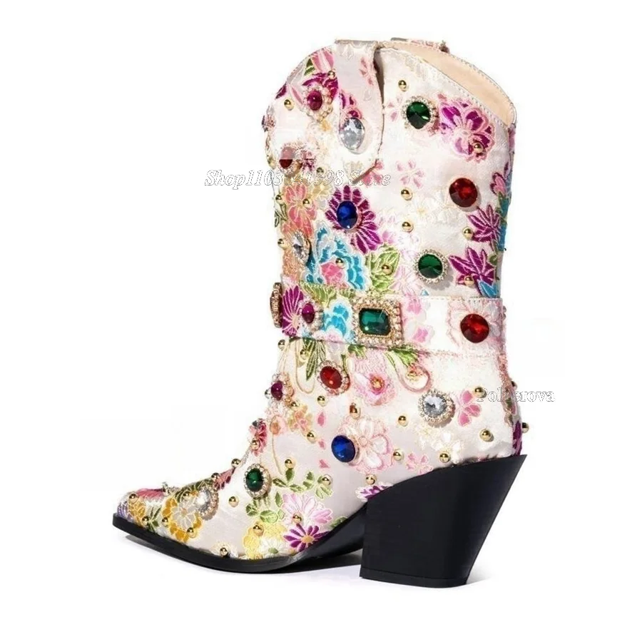 Diamenty zdobione kryształami krótkie buty ogrodowe znak wodny buty na wysokim obcasie damskie buty wygodne niskie chrapki 2023 Plus Size