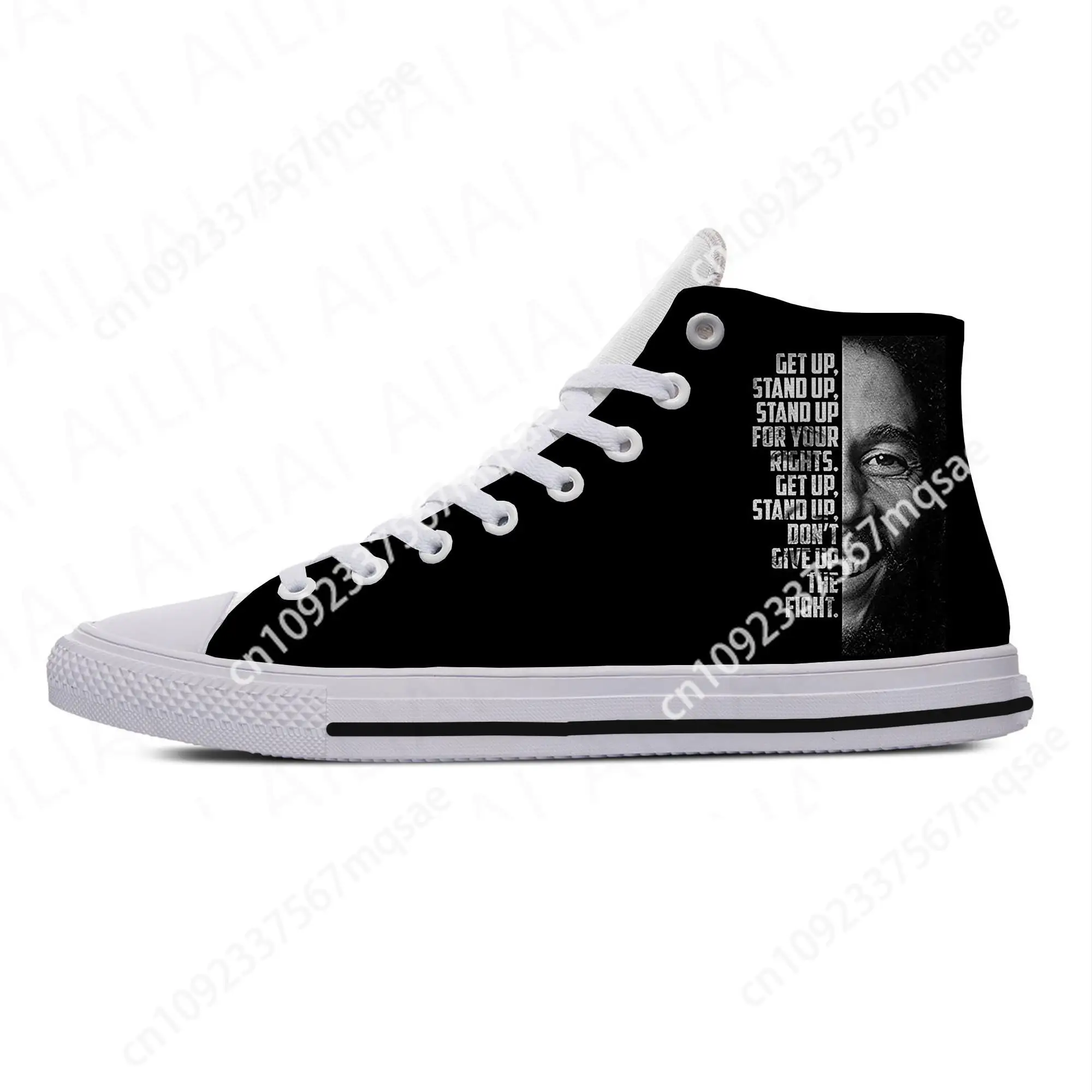 Hot Summer Cool Get Up Stand Up Bob Marley High Top Latest Canvas Shoes Men Women Casual Sneakers Classic Board Shoes