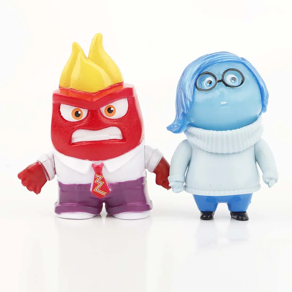 Disney Anime Inside Out Disgust Angry Sadness Joy Ennui Cartoon Cute Model Doll Toys Desktop Decorative Ornaments Children Gift