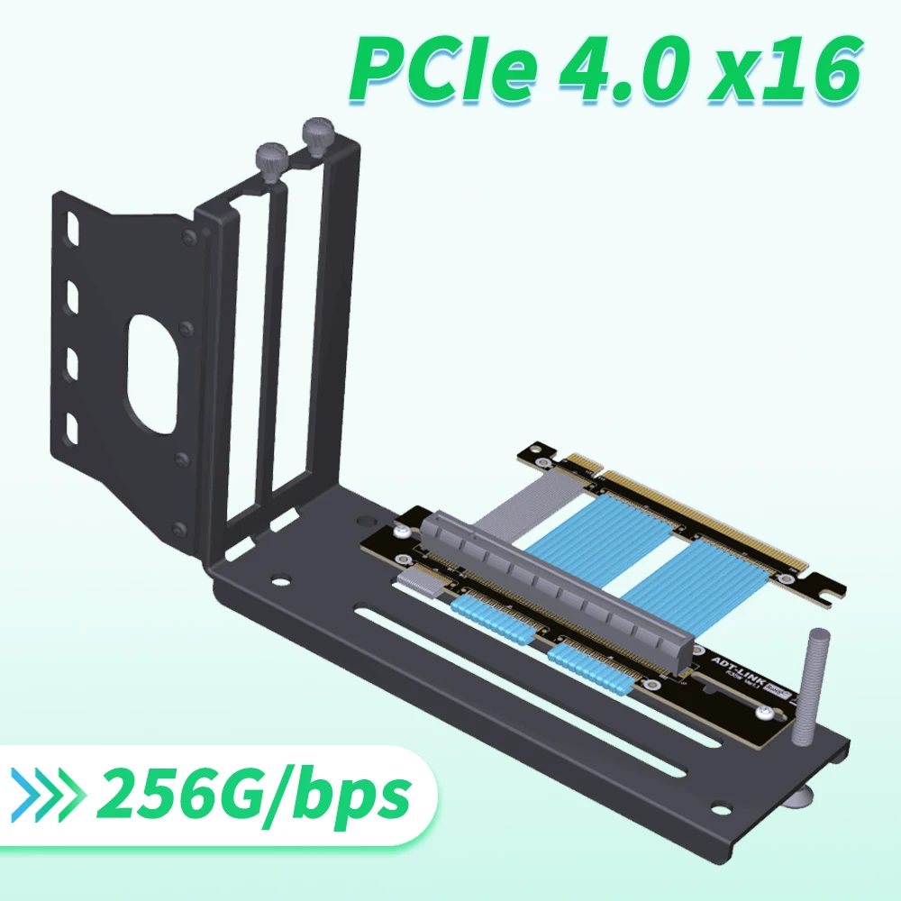 PCI-E 4.0 16X Graphics Card vertical kickstand/base ATX case Flexible Connector Cable Riser Card Extension Port Adapter for GPU