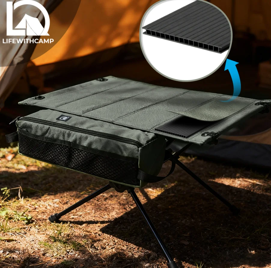 Klappbarer Campingtisch, leichte, zusammenklappbare Oxford-Desktop-Rucksacktische für Camping, Wandern, Picknick