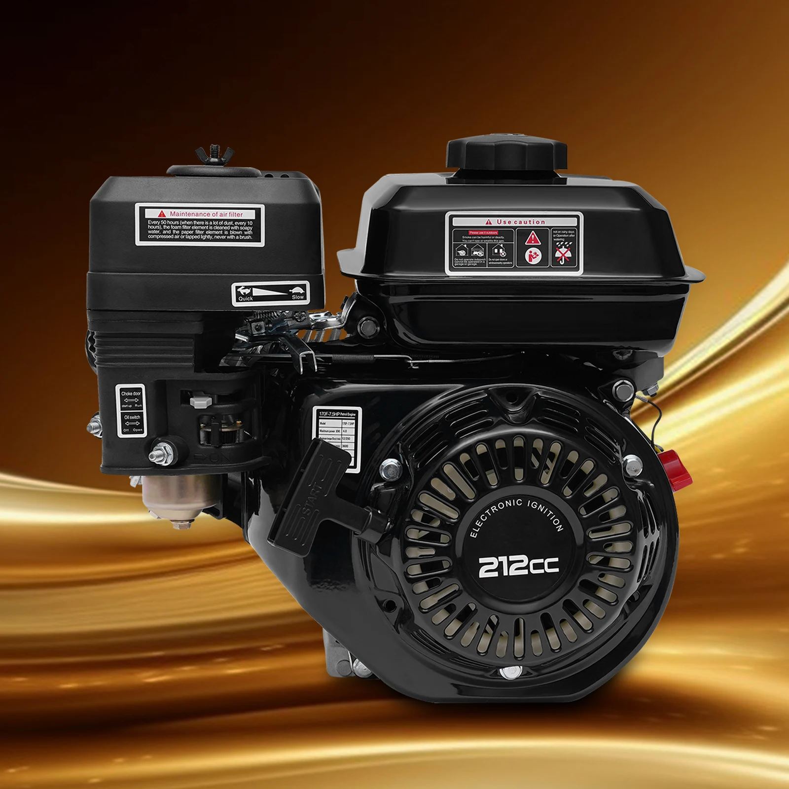 Motore a benzina OHV a 4 tempi da 7,5 HP 212 cc per uso pesante 3600 giri/min, serbatoio da 3,6 litri, 30,38 libbre