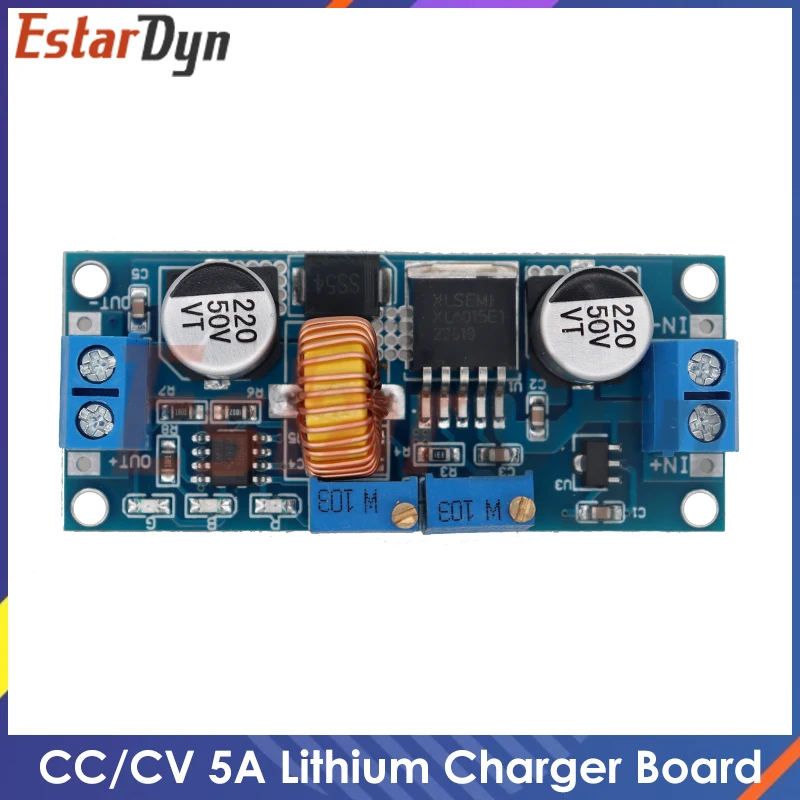 CC/CV 5A Lithium Charger Board XL4015 Regulowany moduł zasilacza obniżającego napięcie 6-38V do 1,25-36V DC