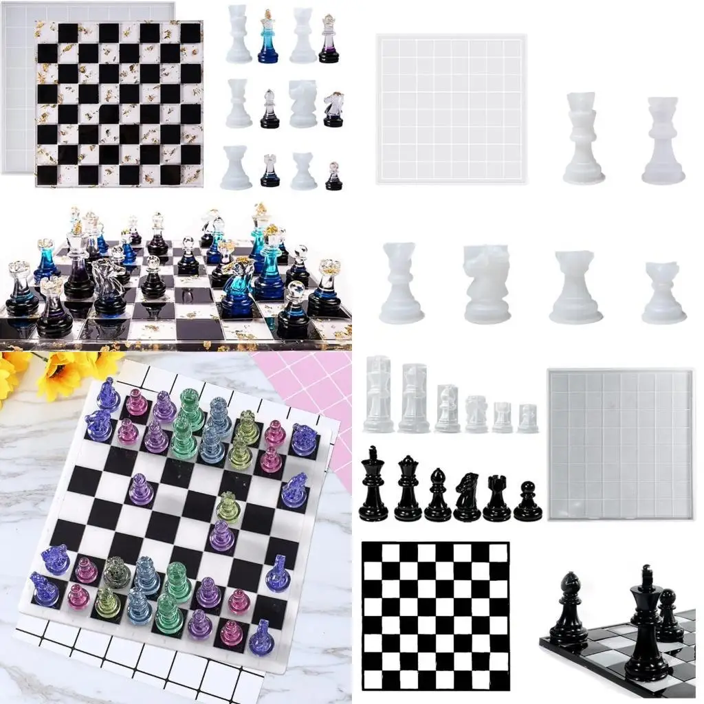 

31BB Chess Piece Mold Jewelry Resin Casing Mold Chess Shaped Chocolates Baking Tools