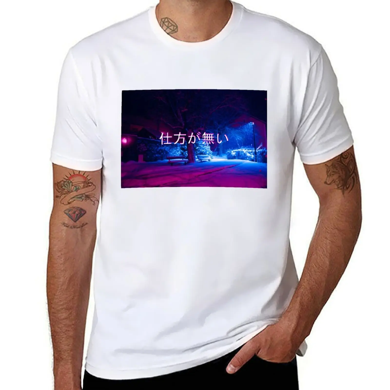 

Shikata Ga Nai, vaporwave snow T-Shirt printed t shirts for man funny t shirts dark humor T-Shirt