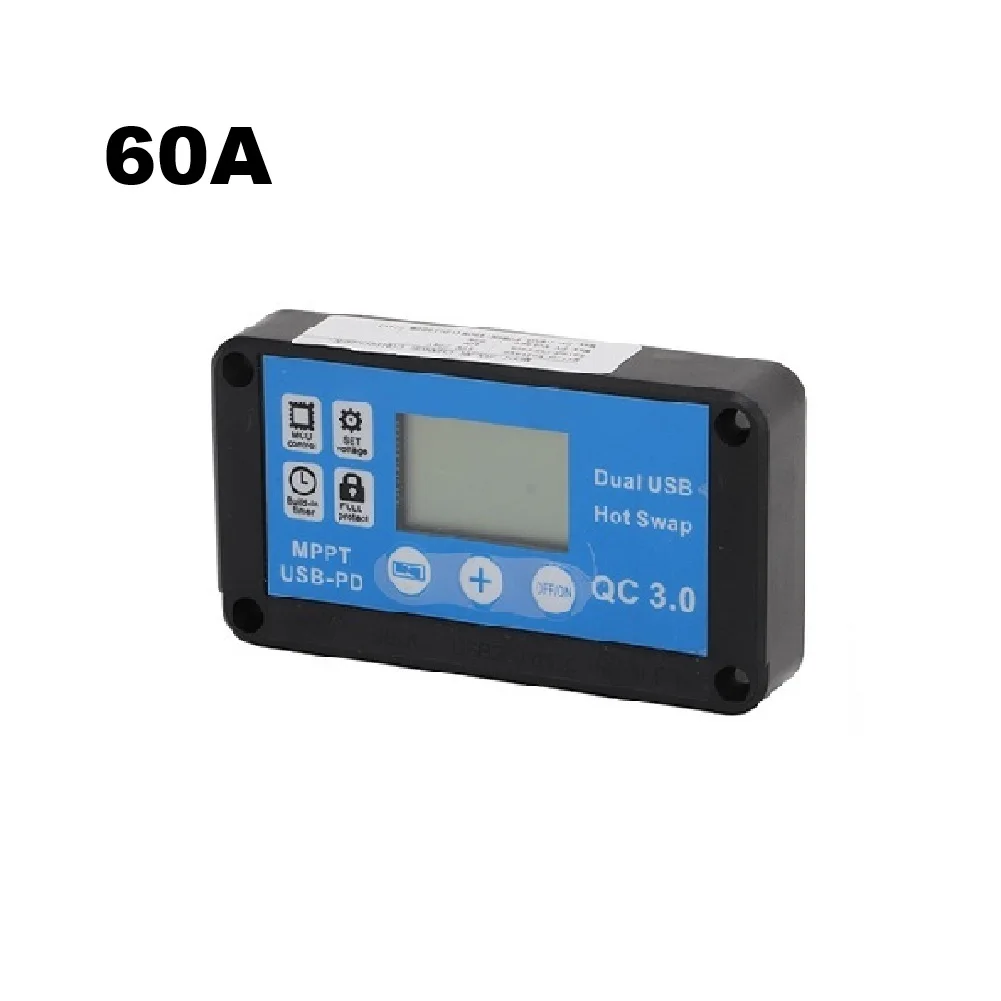 12V 24V solar panel framed with 60A waterproof controller and battery clip compatible with off grid battery systems