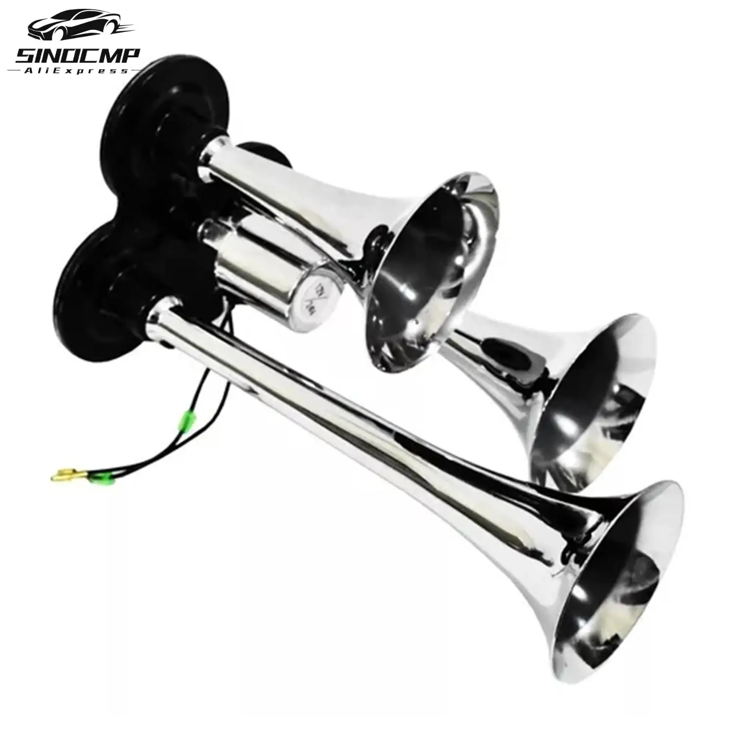 

Chromium Pneumatic Chrome Plated Triple Truck With Bagpipes 12V/24V For Car Motorcycle ATV Horn