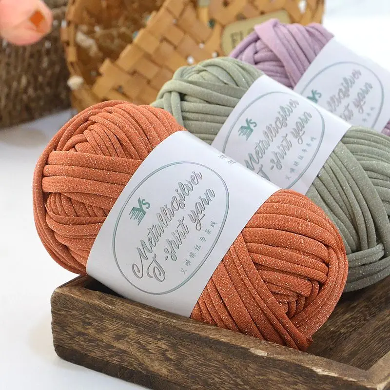 A 100g Soft, Smooth, Elastic and Shiny Cloth Strip Yarn Can Be Used To Weave Bags, Slippers, Blankets, DIY Handmade Materials