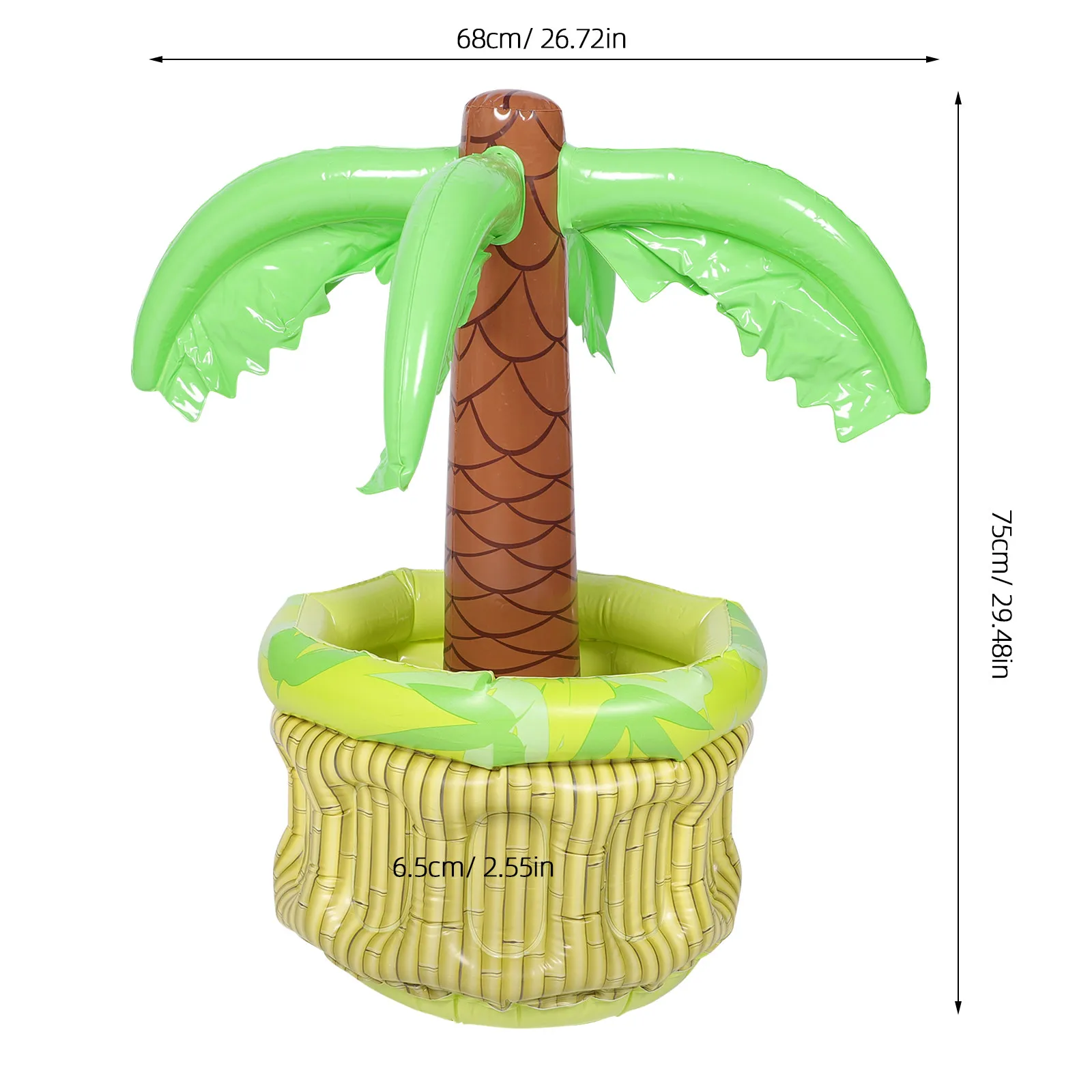 Inflatable Palm Tree Ice Bucket Coconut Shaped Tropical Party Cooler for Pool Beach Decor Inflatable Beverage