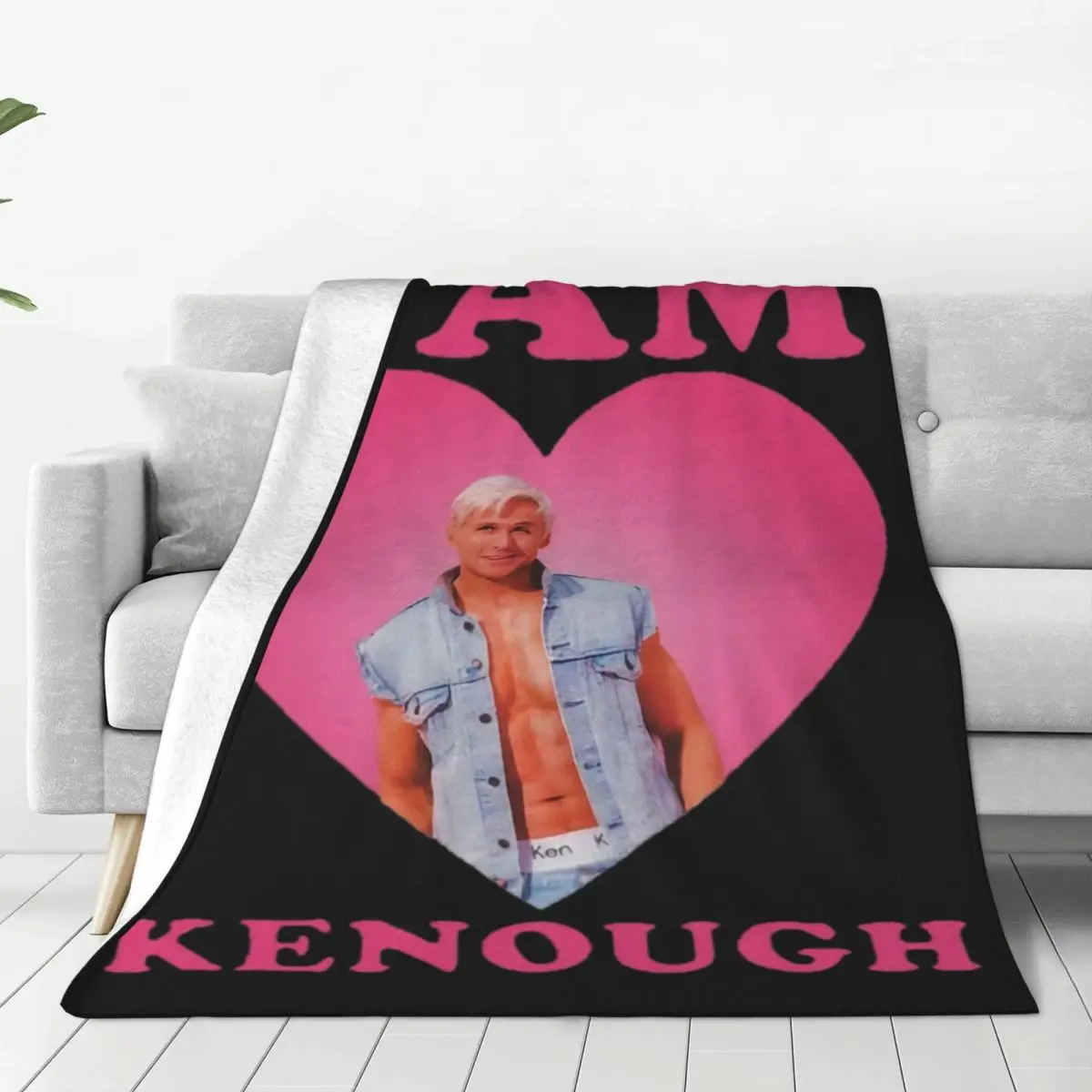 I Am Kenough Ryan Gosling Merch Blankets Flannel Bed Throw Blankets Relax Soft for Office Bedspread