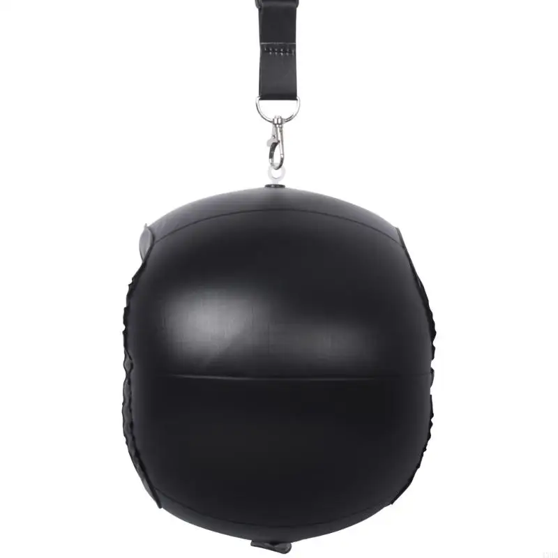 Golf Practice Tool for Beginners Reinforcing Swing Basics, Inflatable PVC Ball Trainer with Attached Nylon Strap and Clip for