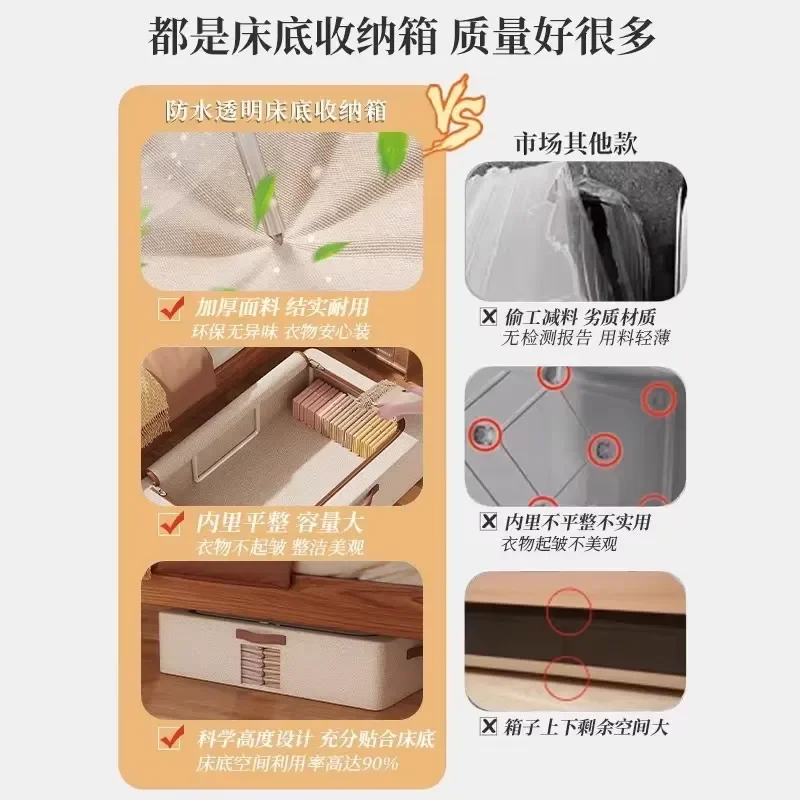 Modern Aluminum PP Plastic Rectangular Storage Drawer Under Bed Organizer Household Space Saving Unit