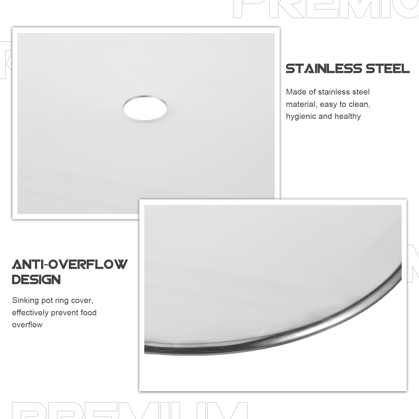 

Induction Cooker Sinking Ring 28.5cm Stainless Steel Anti-Overflow Hot Pot Table Repair Ring Cooker Fitting Induction Plate