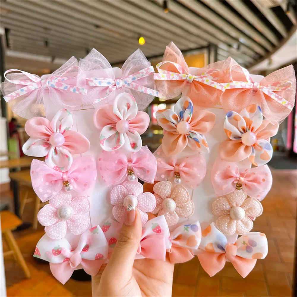 1/3/5SETS Bow Hairpin Comfortable To Wear Independent Packaging Children's Hairpin Duckbill Clip Lovely Hair Clip