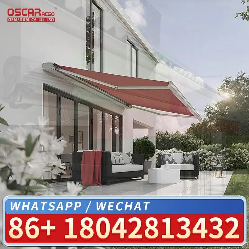 

Retractable Electric Sunshade Outdoor Modern Aluminum Awning for Garden Patio Balcony Retractable Awning