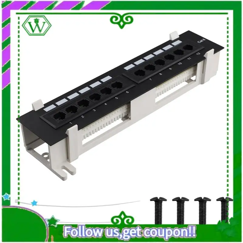 Reliable-Network Tool Kit 12 Port CAT6 Patch Panel RJ45 Networking Wall Mount Rack With Surface Wall Mount Bracket