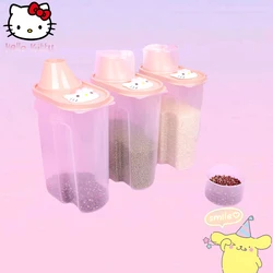 Hello Kitty barattolo sigillato con coperchio Kawaii Sanrio Anime trasparente ad alta capacità a prova di acqua bevande serbatoio di stoccaggio del grano cucina