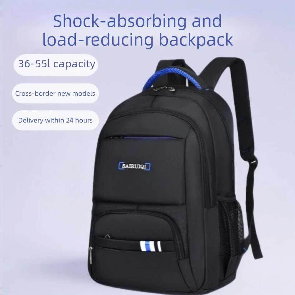 

Мужской деловой рюкзак 15,6-дюймовая сумка для ноутбука, водонепроницаемая ткань Оксфорд, большая вместительная сумка для путешествий, студенческая школьная рабочая сумка