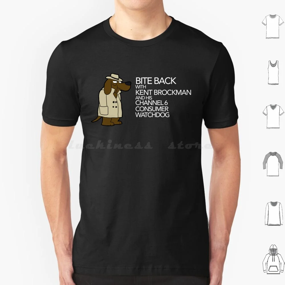 Bite Back With Kent Brockman Camiseta de algodón para hombres y mujeres DIY estampado Bite Back con Kent Brockman Eye On Springfield Mcgruff The